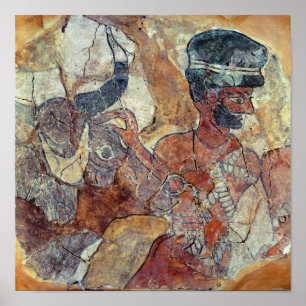 Poster Un prêtre conduisant un taureau à sacrifier