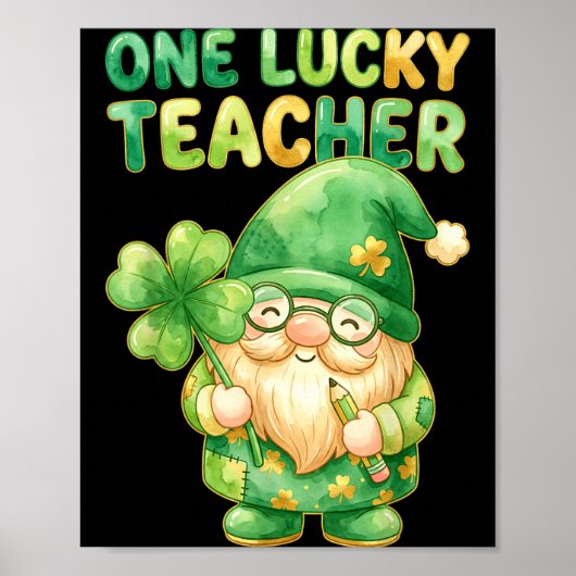 Poster Un professeur chanceux jour de la Saint-Patrick gn (Devant)