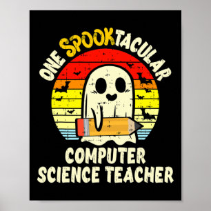 Poster Un professeur d'informatique effrayant Halloween