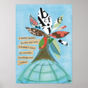 Poster Un professeur enflamme l'affiche du feu