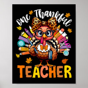 Poster Un Professeur Remercié Thanksgiving Turquie mignon