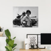 Poster Un réfugié de la guerre de Corée avec un bébé (Bureau à domicile)