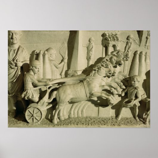 Poster Un relief représentant une course de chars (Devant)