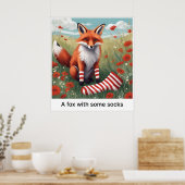 Poster Un Renard Avec Quelques Chaussettes - Imprimer (Cuisine)