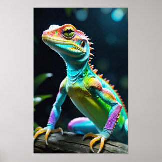 Poster Un reptile aux couleurs vives