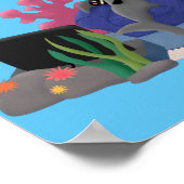 Poster Un requin drôle en regardant la bande dessinée de  (Coin)