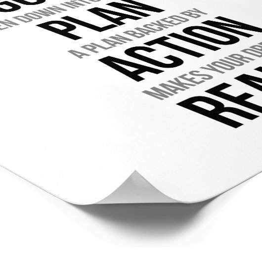 Poster Un rêve écrit avec une date devient un objectif (Coin)