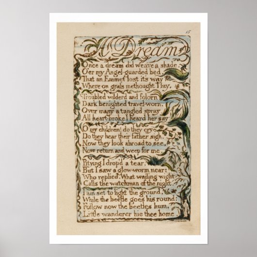 Poster Un rêve, illustration de "Chansons d'Innocence et (Devant)