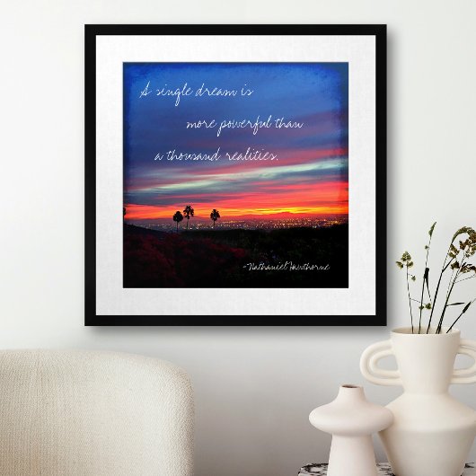 Poster "Un rêve unique" Citation Orange & Blue Sunrise Ph