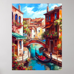 Poster Un rêve vénitien Gondola sur le Grand Canal