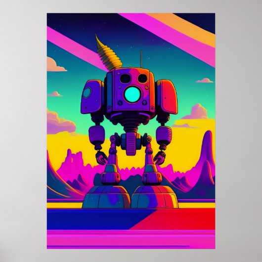 Poster Un robot squelette inspiré des années 60 (Devant)