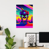Poster Un robot squelette inspiré des années 60 (Bureau à domicile)