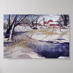 Poster Un ruisseau calme pendant l'hiver