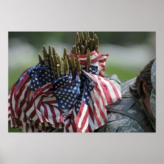 Poster Un sac à dos de soldat de l'armée (Devant)