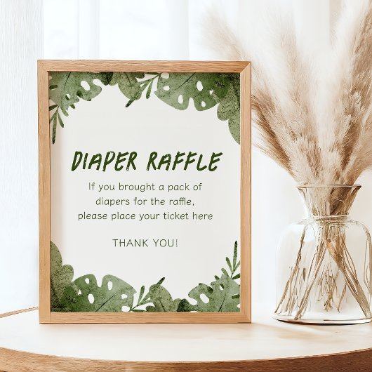 Poster Un Sauvage Est En Chemin Safari Baby Diaper Raffle