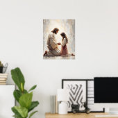 Poster Un sauveur amoureux, l'art chrétien, Jésus et la f (Bureau à domicile)