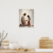 Poster Un sauveur amoureux, l'art chrétien, Jésus et la f (Cuisine)