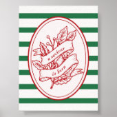 Poster Un Sauveur Est Né Red Holly Banner Noël (Devant)