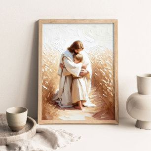 Poster Un Sauveur guide, Art chrétien, Jésus faisant un c