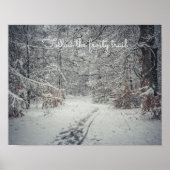 Poster Un sentier enneigé à travers une forêt d'hiver (Devant)