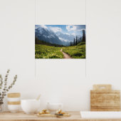 Poster Un sentier sinueux dans un pré verdoyant devant un (Cuisine)