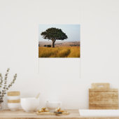 Poster Un seul acacia sur les plaines herbeuses, Masai Ma (Cuisine)