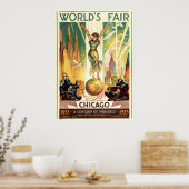 Poster Un siècle de progrès - Foire mondiale de Chicago 1 (Cuisine)