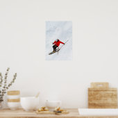 Poster Un skieur audacieux descend une pente raide (Cuisine)