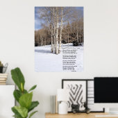 Poster Un soir de neige pour s'arrêter en forêt (Bureau à domicile)
