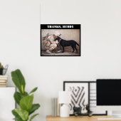 Poster Un soldat à Fatigues avec son chien militaire (Bureau à domicile)