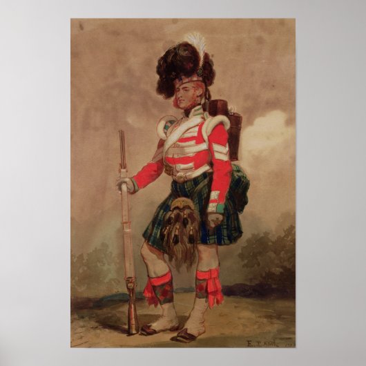 Poster Un soldat des 79e Highlanders à Chobham (Devant)