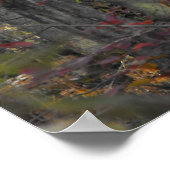 Poster Un Spray de Feuilles rouges (Coin)