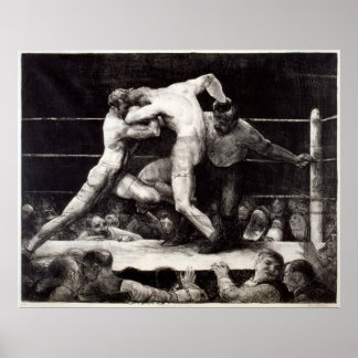 Poster Un Stag à Sharkey - George Bellows Boxing Litho
