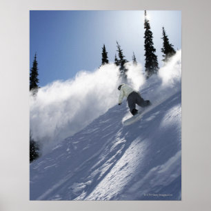 Poster Un surfeur masculin déchirant la poudre en Idaho