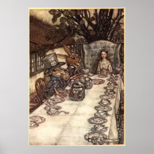 Poster Un Tea Party fou par Arthur Rackham