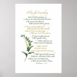 Poster Un temps pour tout - Ecclesiastes 3 : 1-8