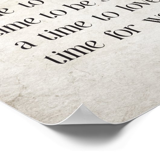 Poster Un temps pour tout L'art mural de Ecclesiastes 3 (Coin)