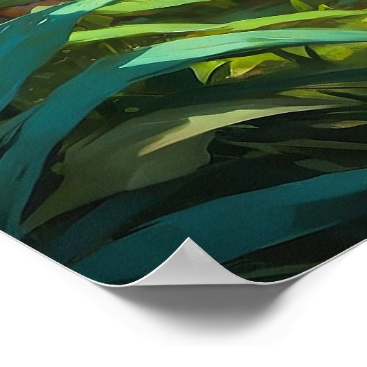 Poster Un tigre au calme dans la jungle avec peinture d'o (Coin)