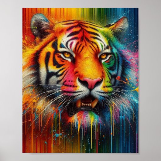 Poster Un tigre coloré (Devant)