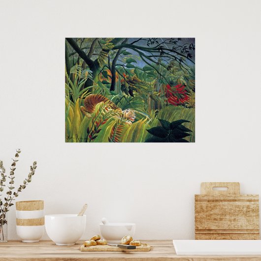 Poster Un tigre dans une tempête tropicale (surpris) (Cuisine)