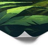 Poster Un tigre unique assis dans la jungle avec des oise (Coin)