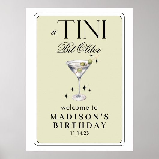 Poster un Tini Bit Martini plus âgé Olive Anniversaire Bi (Devant)