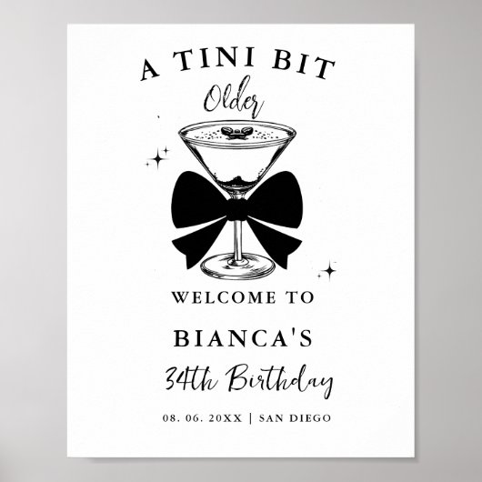 Poster Un tini Bit Martini plus ancien Signet de bienvenu (Devant)
