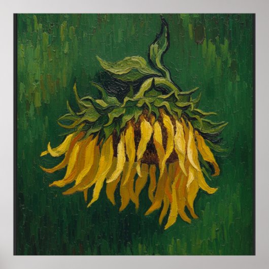 Poster Un tournesol après Van Gogh (Devant)