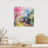 Poster Un train au printemps (Cuisine)