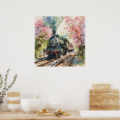 Poster Un train au printemps (Cuisine)
