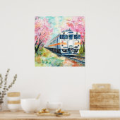 Poster Un train au printemps (Cuisine)