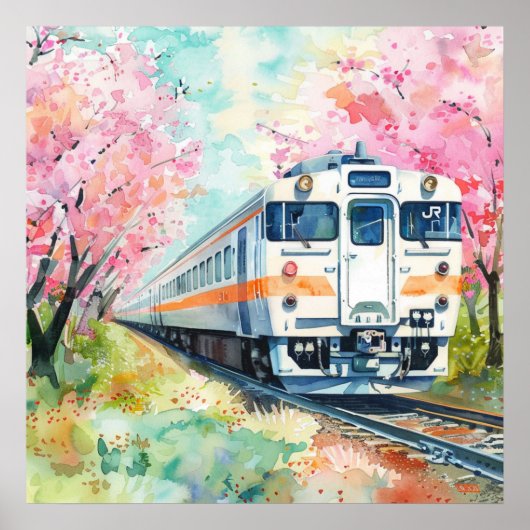 Poster Un train au printemps (Devant)