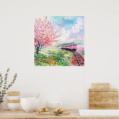 Poster Un train au printemps (Cuisine)