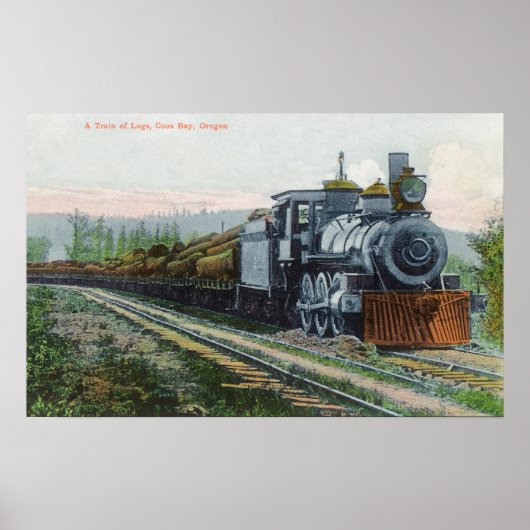 Poster Un train de LogsCoos Bay, OU (Devant)